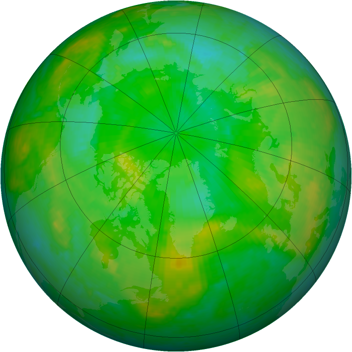 Arctic ozone map for 12 July 2004